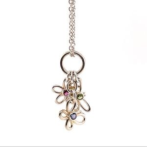 Tiffany & Co. Flower, Dragonfly, and Butterfly Gemstone Necklace in 925 ✨
